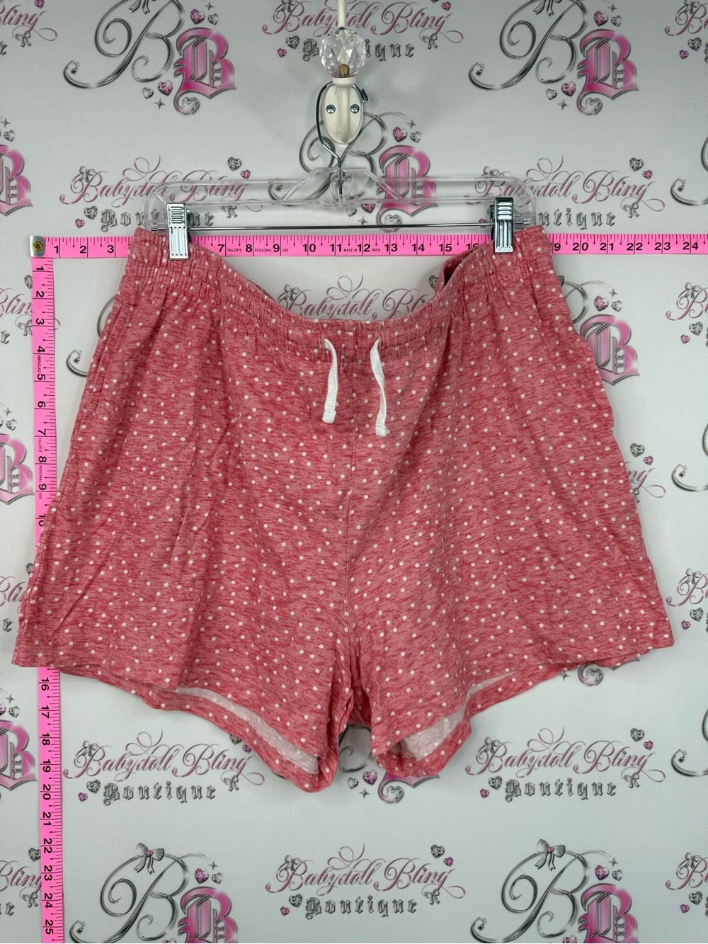 Jane & bleecker shorts dotted Cozy Cotton orange pink Red Polka Dot Sleep Shorts